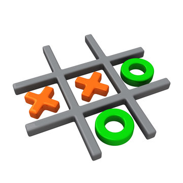 Naughts and crosses game, 3d