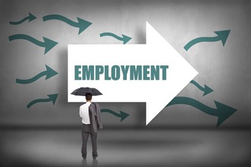 Obraz premium Employment against arrows pointing