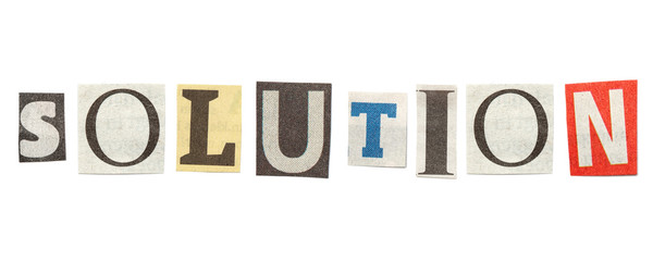 Solution, Cutout Newspaper Letters