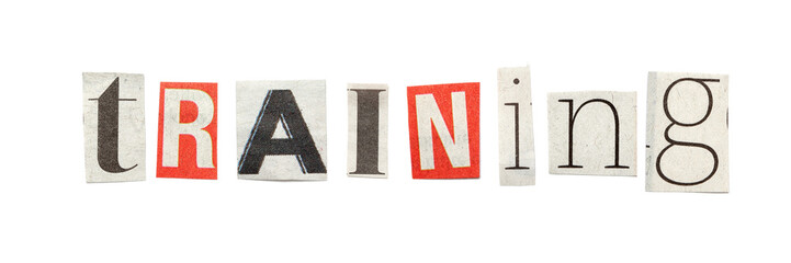 Training, Cutout Newspaper Letters