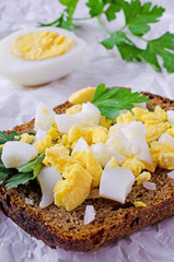 Crumbled boiled eggs