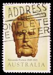 Stamp printed in Australia shows Alexander Forrest