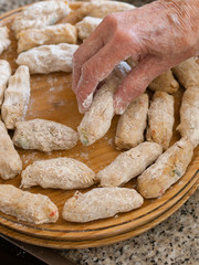 Preparing a homemade croquettes