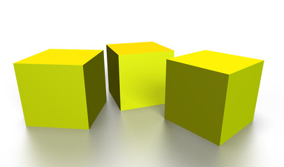 gold 3D cubes
