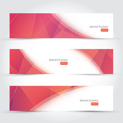 Three geometric design vector business banners