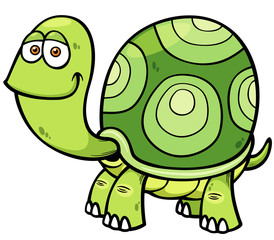 Vector illustration of Cartoon turtle