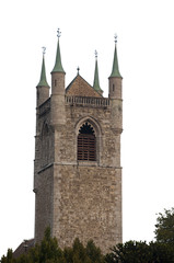 Fototapeta na wymiar Kościół Wszystkich Świętych w Vevey w Szwajcarii, odizolowane na białym