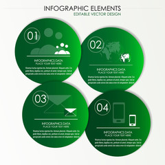 Infographics green circles - template