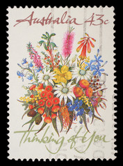 Stamp printed in Australia shows the Bunch of flowers