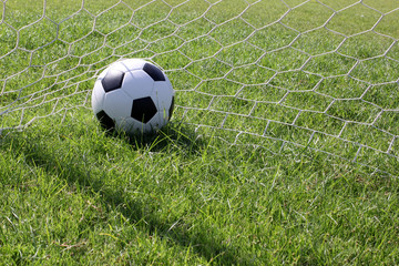 Soccer ball at goal