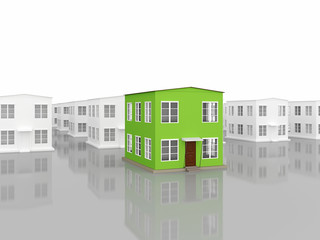 A row of small houses