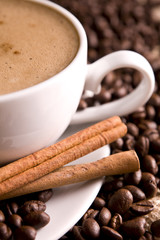 fresh coffee with cinnamon