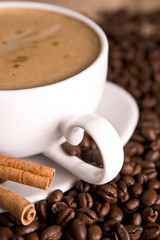 fresh coffee with cinnamon