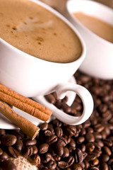 fresh coffee with cinnamon