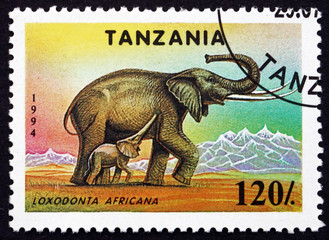 Postage stamp Tanzania 1994 African Elephant, Animal