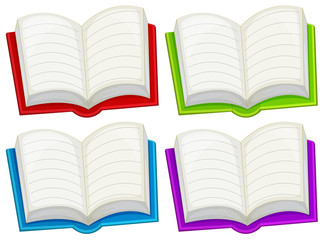 Colorful empty books