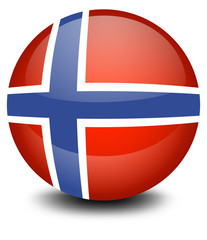 A soccer ball with the flag of Norway