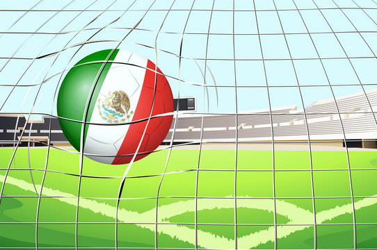 A soccer ball with the flag of Mexico