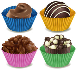 Four kinds of mouthwatering chocolates