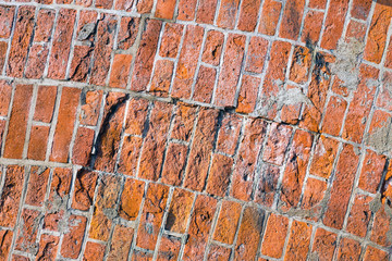 Rough red brickwall