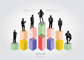 Human resource,graph for business,vector