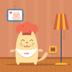 Character chef in a chef's hat colorful flat