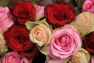 Wedding flowers in pink and red