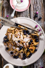 Kaiserschmarrn, Omelette, Blaubeeren