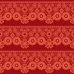 Red seamless lacy lace pattern