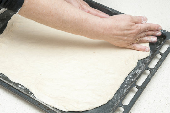 kneading dough for bread