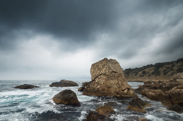 Dramatic weather at sea