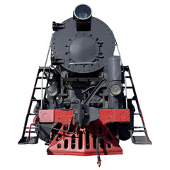 black retro locomotive