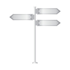 Vector of metal signpost on isolated white background