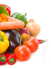 ripe of fresh vegetables in green pot