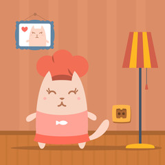 Character chef in a chef's hat colorful flat