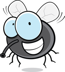 Grinning Cartoon Fly