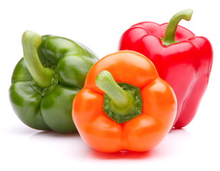 Sweet bell pepper isolated on white background cutout