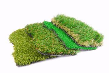 Fototapeta premium artificial grass astroturf selection isolated on white