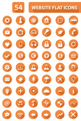 Set Of Website Flat Icons,orange version,vector