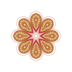 flower patterns on the petals, yellow-brown