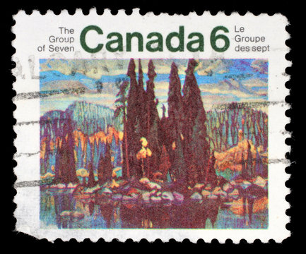 Stamp printed by Canada, shows Isle of Spruce, circa 1970