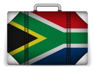South Africa Travel Luggage with Flag for Vacation