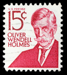 Stamp printed in the USA, shows Oliver W. Holmes, Jr.