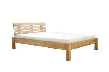 wooden bed - obrazy, fototapety, plakaty