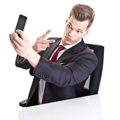 Geschäftsmann macht ein Selfie