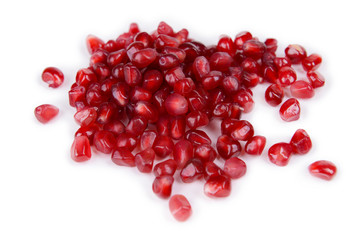 Ripe pomegranate isolated on white