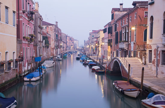Venice - Fondamenta del la Sensa and canal in morning