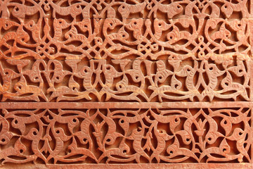 Decorative pattern - stone carving in Qutub Minar