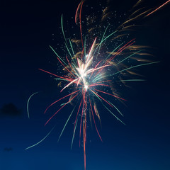Fototapeta premium Blue colorful fireworks