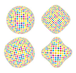 Multicolored globe vector.Abstract globe collection.